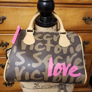 Victoria's secret love makeup/essentials bag